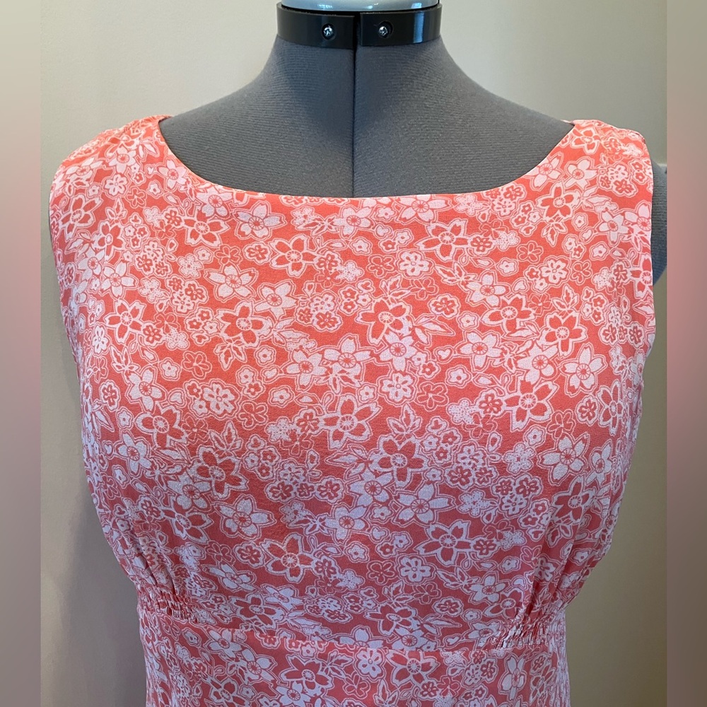 Coldwater Creek silk bias cut maxi dress empire waist sleeveless orange P14